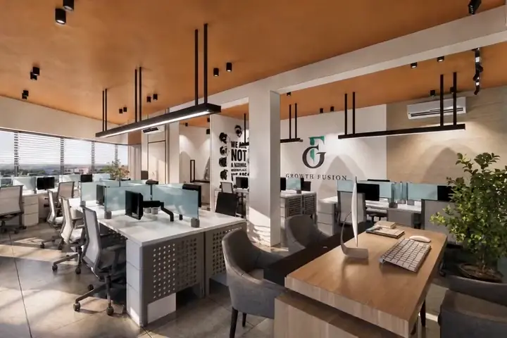 The open workspace at the Growth Fusion office